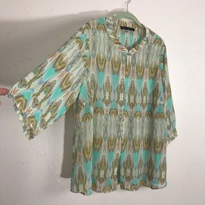 Rose & Olive blouse with mirrored design